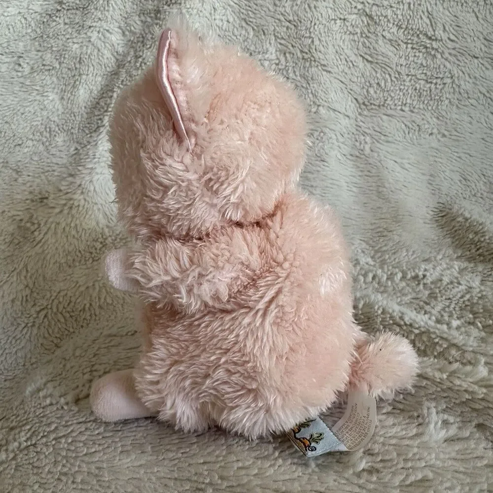 Bunnies By The Bay Wee Purr-ty Kitty Pink Cat Satin Ears 7” Plush Stuffed Animal